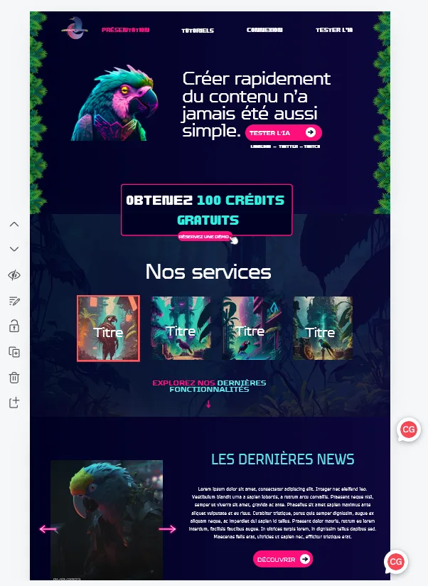 Extrait du mokup réalisé pour la page d'accueil de pairokay après le retravail de storytelling visuel