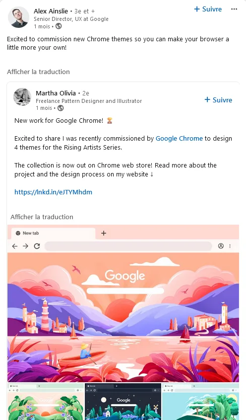 Un exemple d'employee advocacy by google pour leur branding