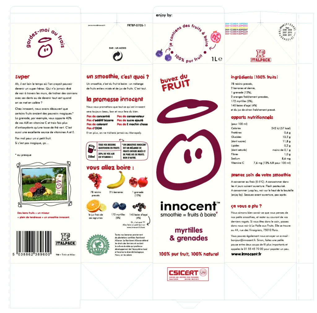 Le packaging d'Innocent bel exemple de branding