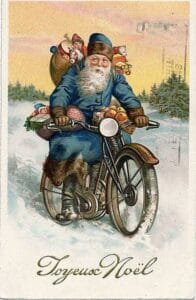 Père-Noël bleu pour une image Française parue dans un journal à l'époque de la grande guerre