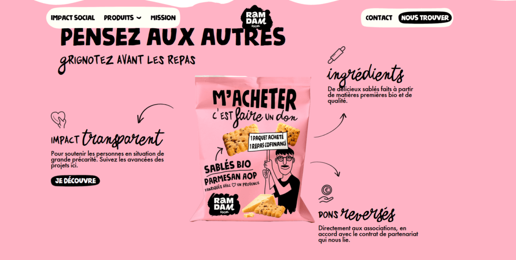 Exemple de packaging de ram dam social marque branding.